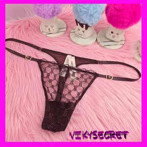 ❤️ NWT Victoria's Secret Sexy Brown Lace Logo Panty XL ❤️